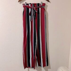 Striped Red and Black Women's Pants